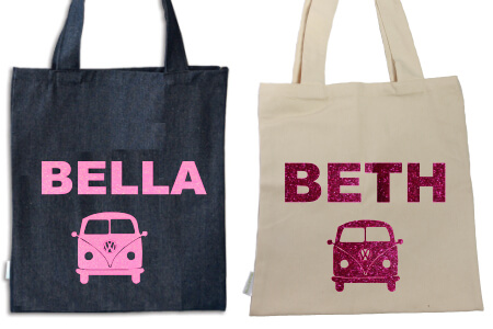 Tote Combi Pink Glitter